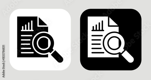 Insight Report Icon In Black and White Glyph Style