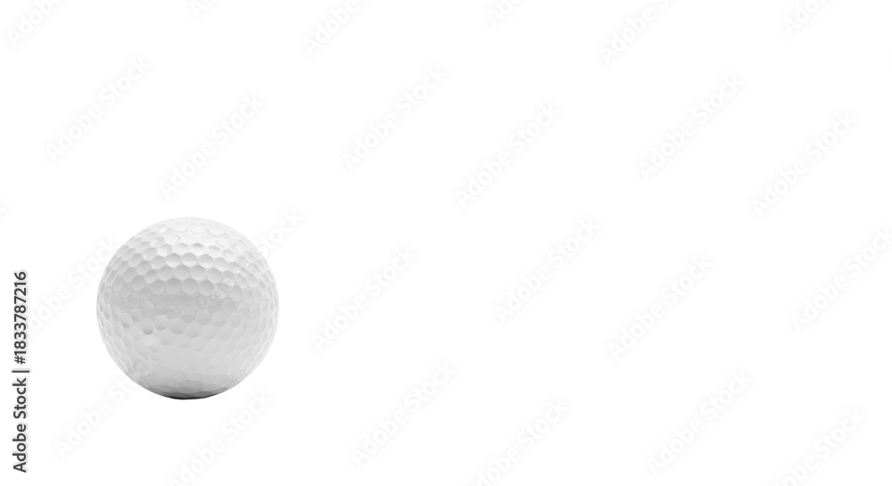 Fototapeta premium close-up macro shot of a transparent dimpled golf ball, isolated on a clean transparent background with subtle soft shadow and vast copy space. concept for sports marketing