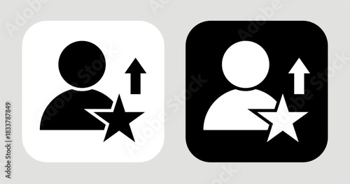 Customer Priority Icon In Black and White Glyph Style