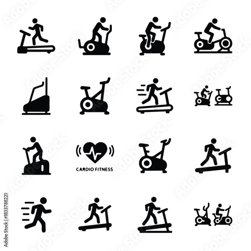 Gym & Fitness Equipment Icons – Dumbbells, Kettlebells, Machines, and Workout Gear