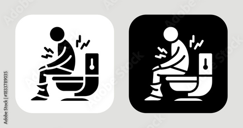 Diarrhea Icon In Black and White Glyph Style