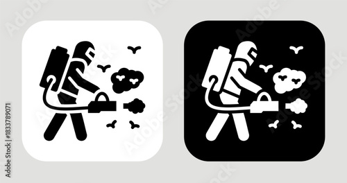 Fogging Icon In Black and White Glyph Style