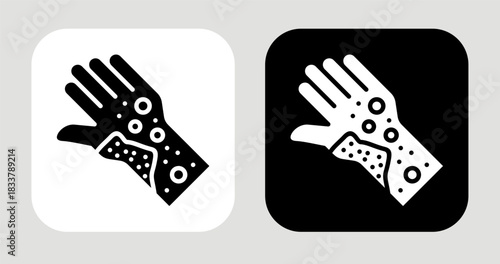 Rash Icon In Black and White Glyph Style