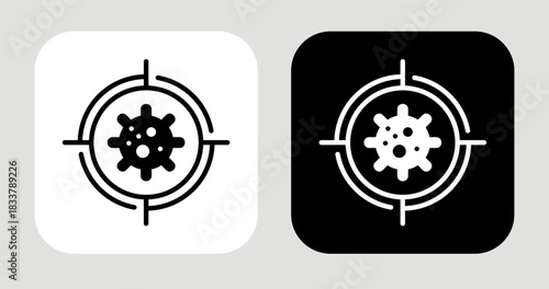 Bacteria Icon In Black and White Glyph Style