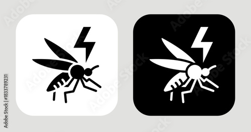 Mosquito Icon In Black and White Glyph Style