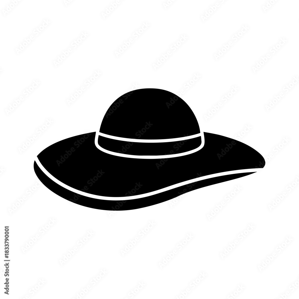 Fototapeta premium Beach Hat Icon on White Background.