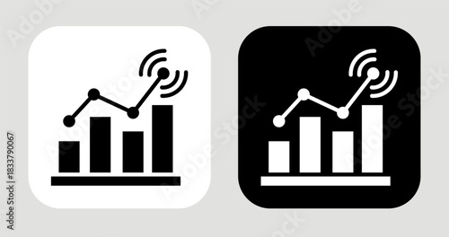 Tableau sur toile Trend Signal Icon In Black and White Glyph Style