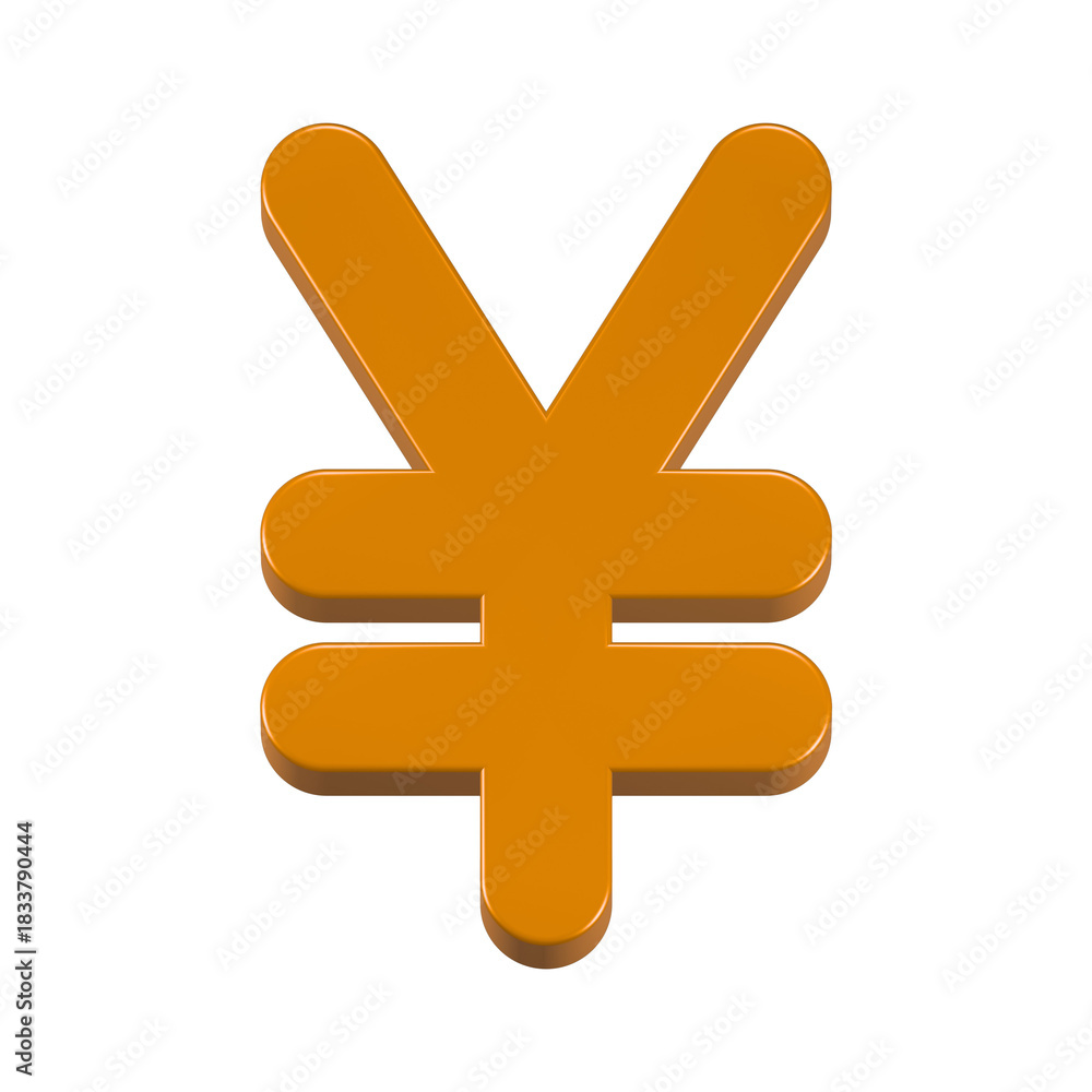 Obraz premium 3d rendering icon currency yen gold color