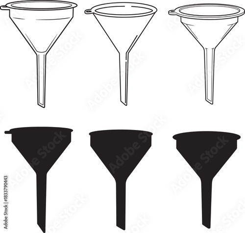 Three funnels and their silhouettes