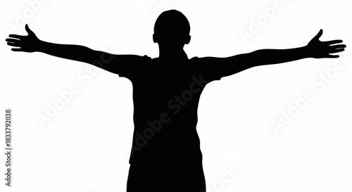 Silhouette of a Person with Arms Outstretched in a T-Pose.