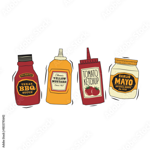 Vector illustration set of spice jars food label icon design