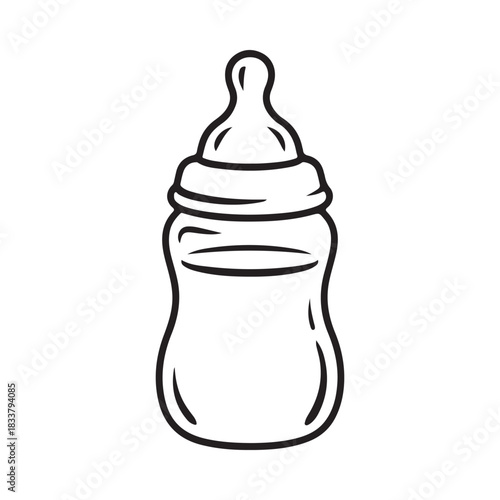 Simple line drawing of a baby bottle