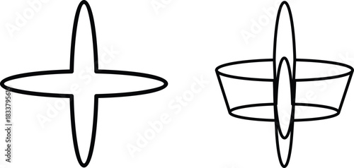Smooth Elliptical Cross Transformation: Curvy  Shape to Intersecting  Cylinder Structure.