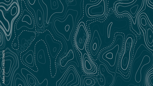 Vector abstract earth relief map seamless pattern element. Topographic elevation map. 