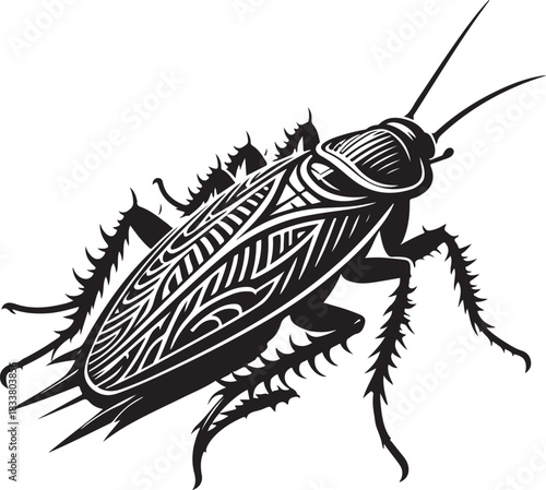 silhouette of a cockroach