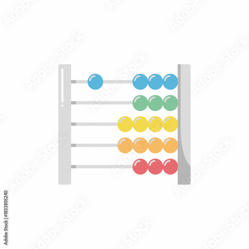 A colorful abacus with beads in blue, green, yellow, orange, and red, used for counting and mathematical calculations.