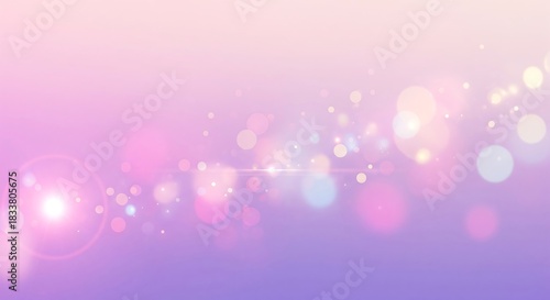 Soft Pink And Purple Bokeh Lights With Gentle Lens Flare Overlay And Floating Petals