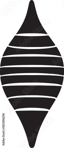 Abstract geometric shape with horizontal stripes pattern