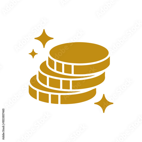 Golden stack of shiny coins signifying wealth and prosperity with