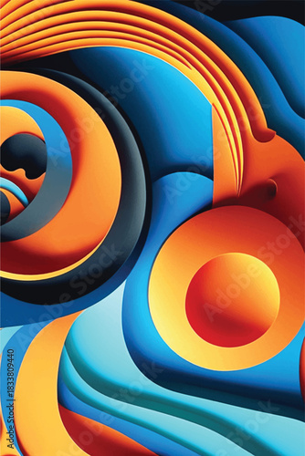 Multicolor geometric pattern Abstract volumetric background. Vector illustration	
