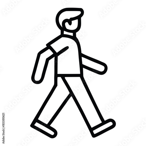 School Girl Walking with Backpack Silhouette – Student Kid Vector Icon,
