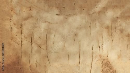 Old worn crumpled paper background. Vintage dirty sheet of parchment. Vector 