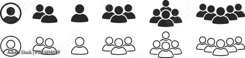 People group icon set  People icon set in trendy flat style. Persons symbol infographics website design, logo, app, UI isolated – for stock  People, human, person thin line icon set. 