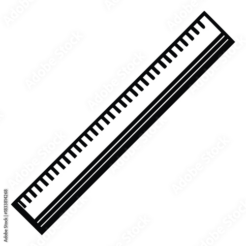 "Minimalist Ruler Icon – Measurement Tool Vector Illustration.