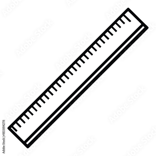 "Minimalist Ruler Icon – Measurement Tool Vector Illustration.