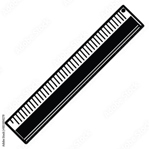 "Minimalist Ruler Icon – Measurement Tool Vector Illustration.