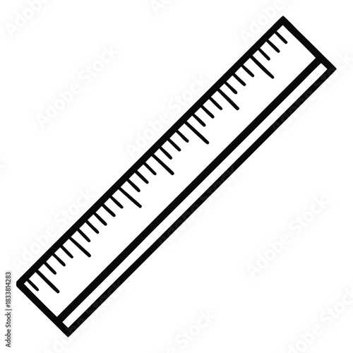 "Minimalist Ruler Icon – Measurement Tool Vector Illustration.