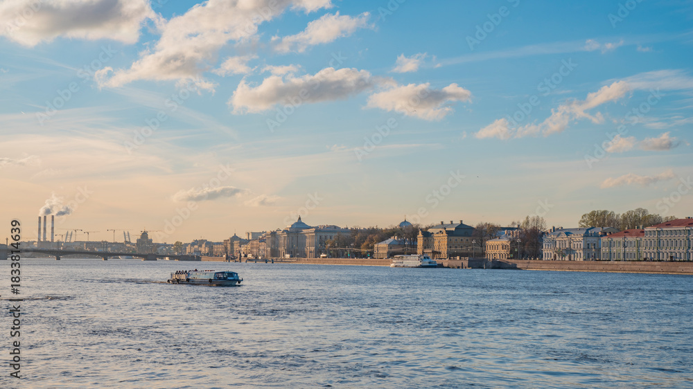 Fototapeta premium Neva River embankment in Saint Petersburg