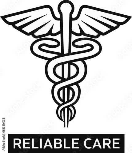 Iconic medical emblem illustrating trustworthy healthcare, professional service, and steadfast support for well-being, symbolizing reliable care and health expertise