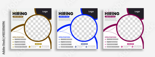 We Are Hiring Job Vacancy Social Media Post Template Modern Corporate Recruitment Flyer Design	