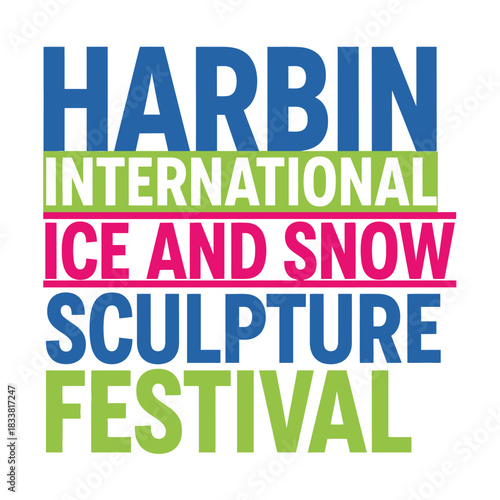 Harbin international ice and snow sculpture festival logo graphic design