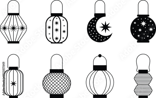 Collection of Decorative Lantern Icons