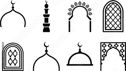 Islamic Architectural Elements: Minarets, Domes, Arches, and Windows
