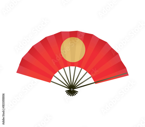 赤い日の丸の扇