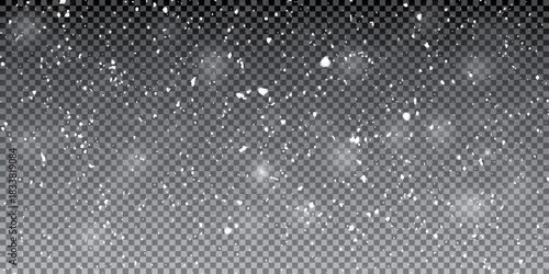 Random falling snowflakes wallpaper. Snowfall dust freeze granules. 