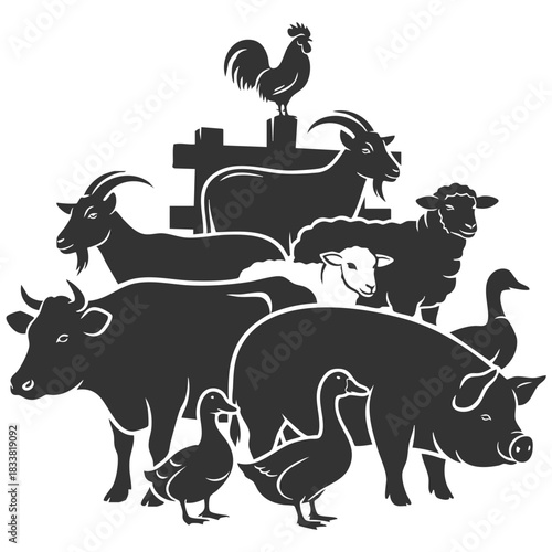 Farm Animals Silhouette Bundle