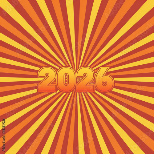 Celebrate the year 2026 with a radiant burst of optimistic energy.