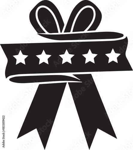 Red ribbon awareness symbol with stars for world aids day and global health campaigns