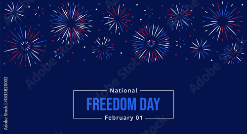National Freedom Day USA February 1 banner template. Vector Design for card, poster, background. Flat style