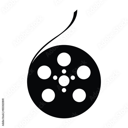 Film reel silhouette movie industry entertainment and cinematic arts symbol