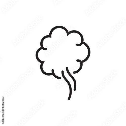 Comic Style Steam Cloud Puff Vector Line Art Illustration