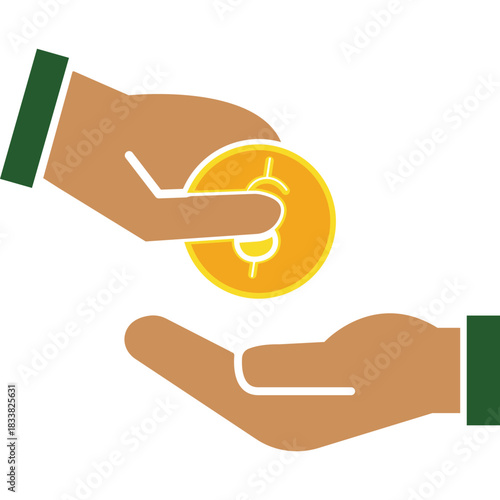 Business Money With Hand Illustration