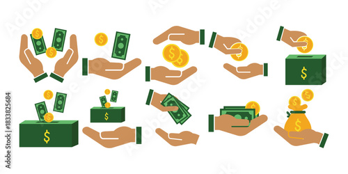 Business Money With Hand Illustration