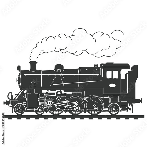 Steam Train Engine Silhouette