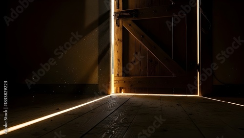 A Slightly Ajar Door Inviting Curiosity and Mystery