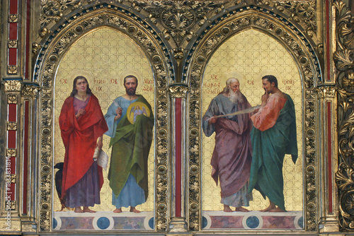 Saints John, Matthew, Bartholomew and Philip, iconostasis in the Greek Catholic Cathedral of the Holy Trinity in Krizevci, Croatia